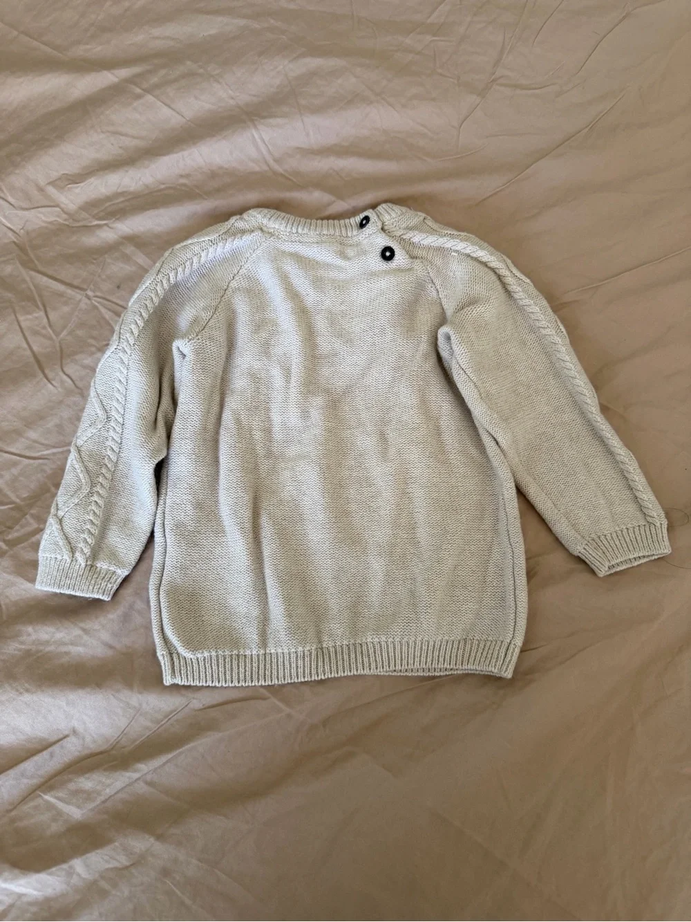 H&M Cream Cable Knit Crewneck Sweater 18-24M